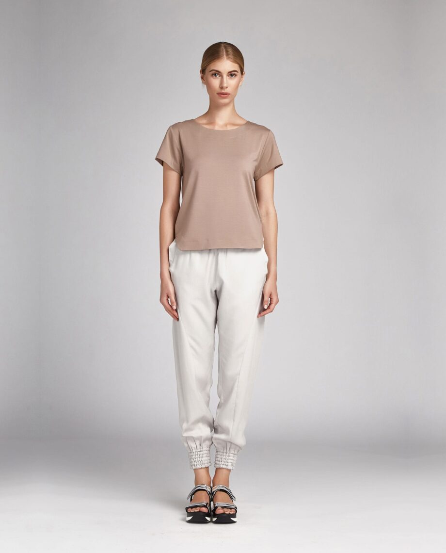 Neutral Washed Silk Blouse